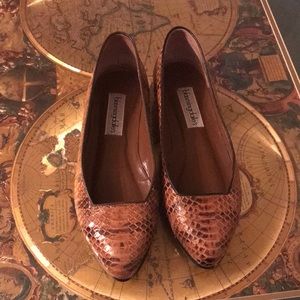 Vintage Bloomingdales Genuine snake skin flats